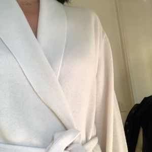 Cream cashmere long robe RH (Restoration Hardware)